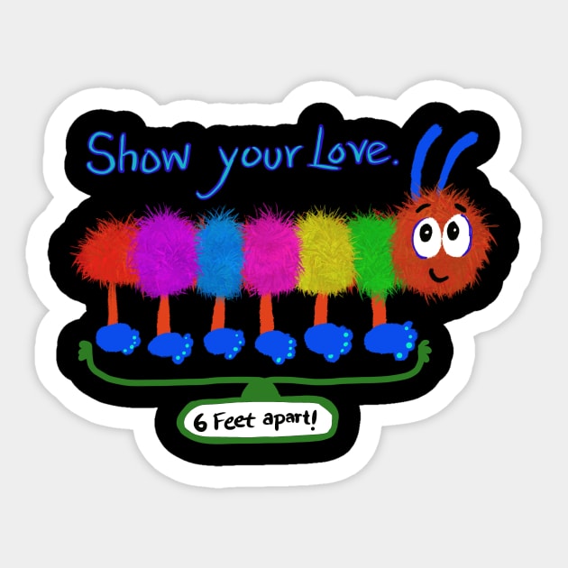 Six feet apart Sticker by wolfmanjaq